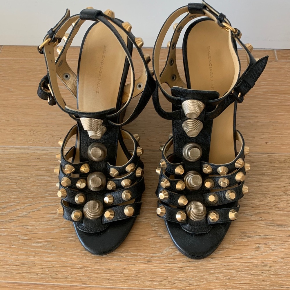 Balenciaga Arena Studded gladiator wedge